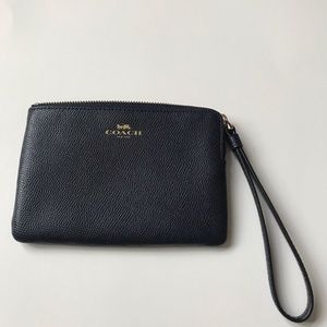 Coach wristlet navy blue